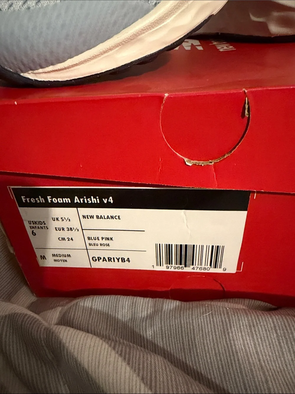 New Balance Light Blue and Pink Kids Sneakers